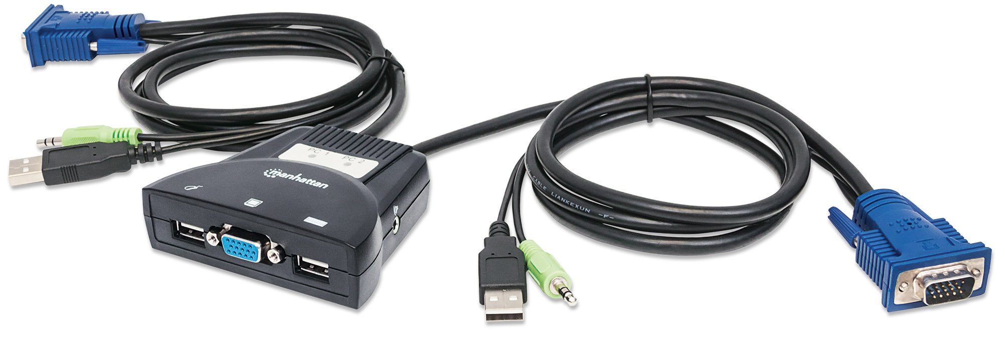 Switch KVM Mini 2 Port USB con Audio MANHATTAN