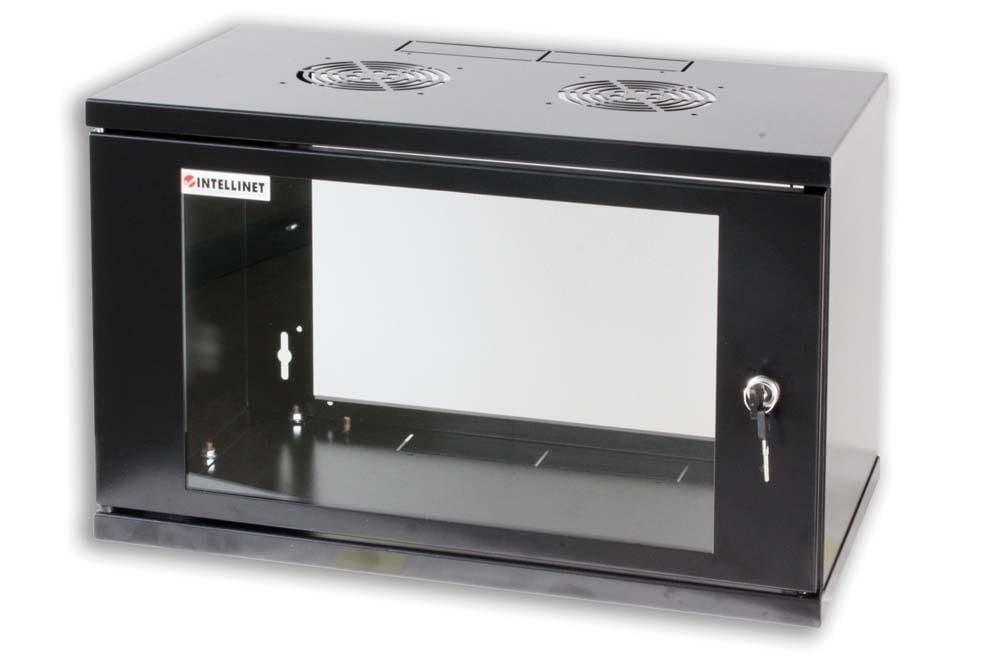 Armadio Rack 19'' a muro 10U Nero - Montaggio rapido INTELLINET