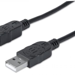 Cavo USB 2.0 Maschio-Maschio 1m Nero MANHATTAN