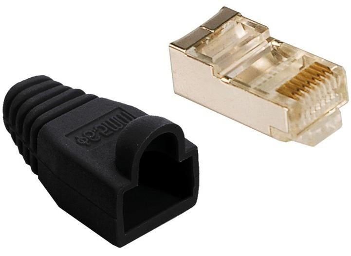 Plug Copriconnettore Cat.5E RJ45 Cavo Schermato 100pz Nero INTELLINET