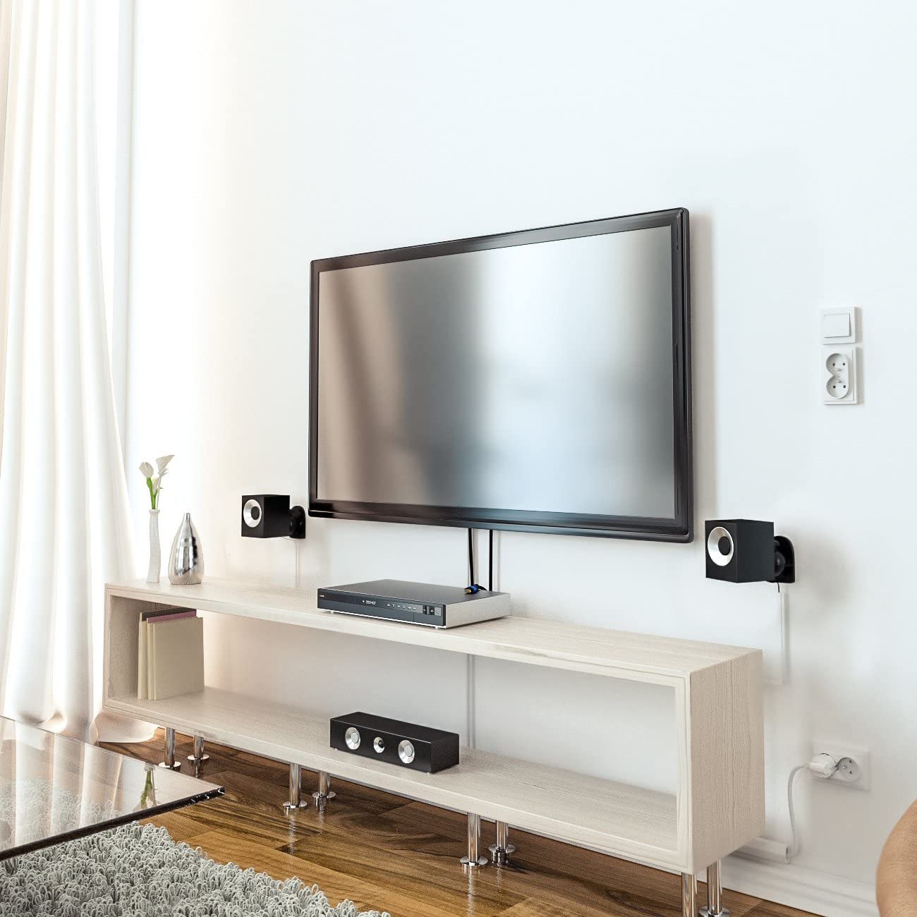 Coppia Staffe Speakers a Parete Universali Regolabili TECHLY - immagine 9