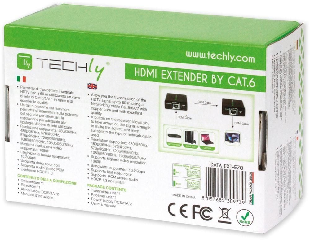 Extender HDMI™ Full HD 3D su cavo Cat. 5E/6/6A/7 fino 60 metri TECHLY - immagine 9
