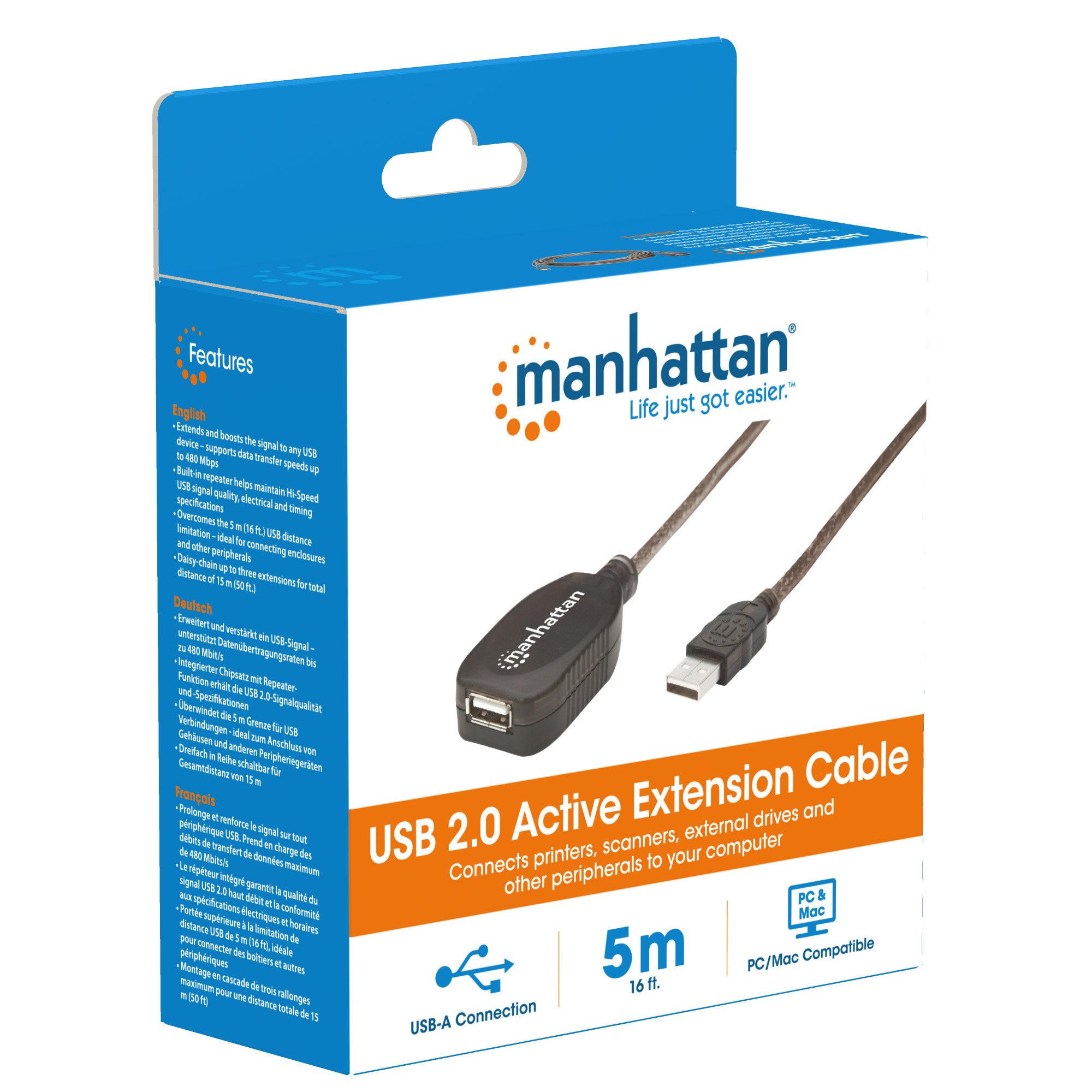 Ripetitore USB 2.0 Velocità 5m MANHATTAN - immagine 6