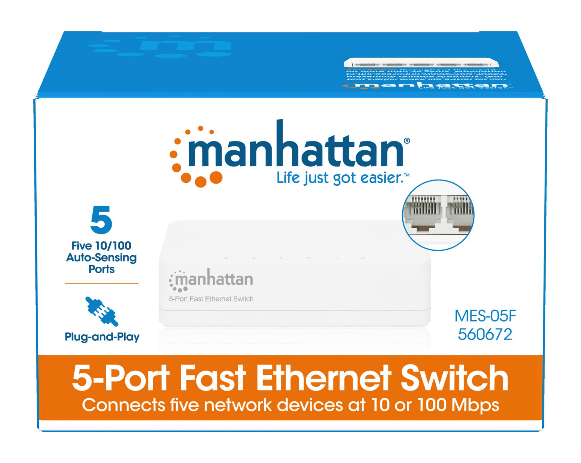 Hub Switch Office: 5 Porte Fast Ethernet 10/100 Mbps MANHATTAN - immagine 9