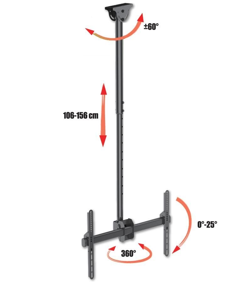 Supporto Telescopico Lungo a Soffitto per TV LED LCD 37-70'' TECHLY - immagine 9