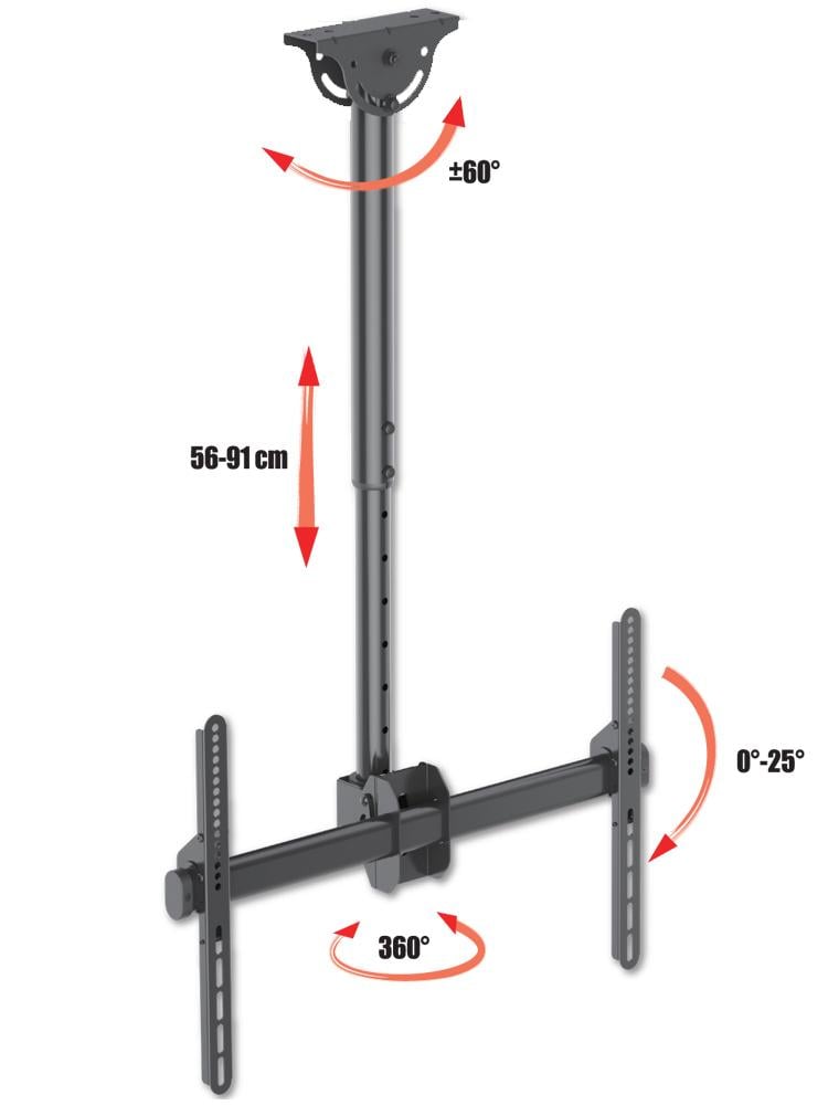 Supporto Telescopico Universale a Soffitto per TV LED LCD 37-70'' TECHLY - immagine 9