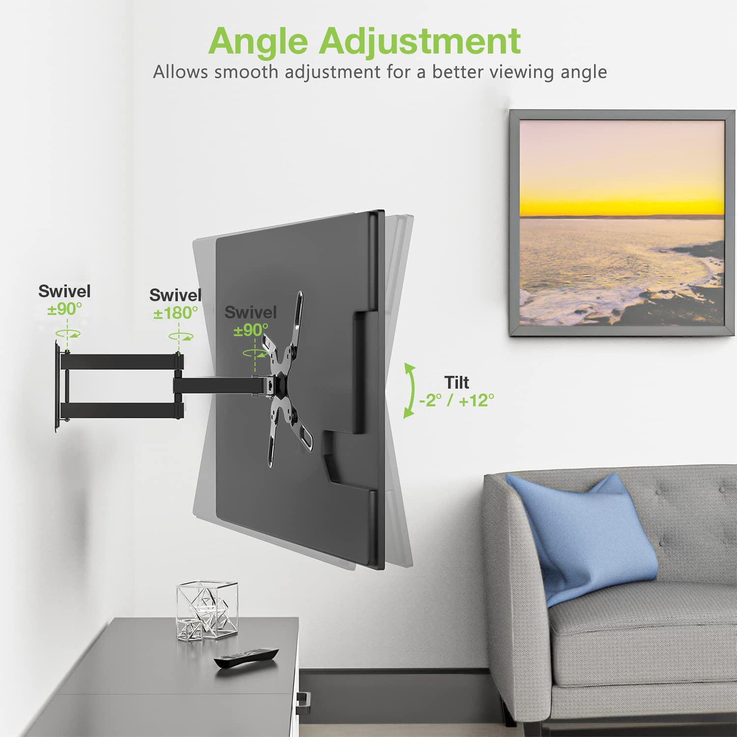 Supporto a Muro Ultra Slim per TV LED LCD 23-55'' Nero TECHLY - immagine 7