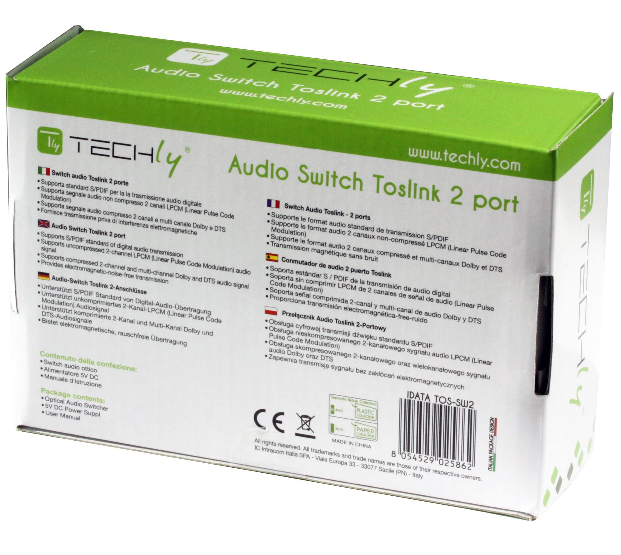 Switch Audio Toslink 2 Porte TECHLY - immagine 9
