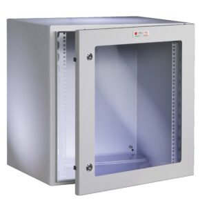 Armadio Rack 19'' a muro 13U grigio IP65 porta vetro prof. 400 mm TECHLY PROFESSIONAL