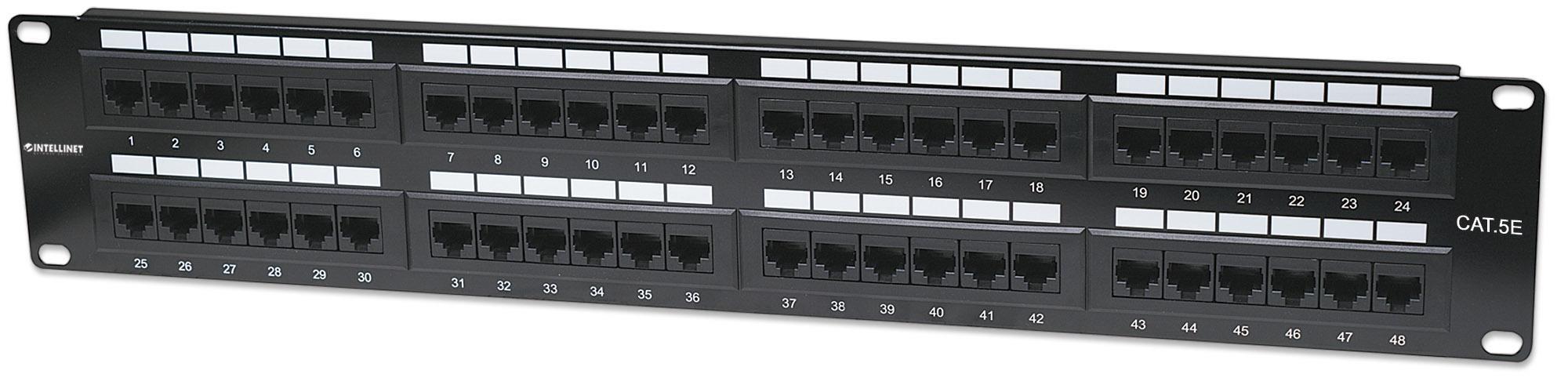 Pannello Patch UTP 48 RJ45 Cat. 5E: connettività veloce e affidabile INTELLINET