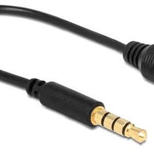 Cavo Audio 3.5 mm M/F 4Pin Convertitore di Assegnazione Pin 17,5cm Nero DELOCK