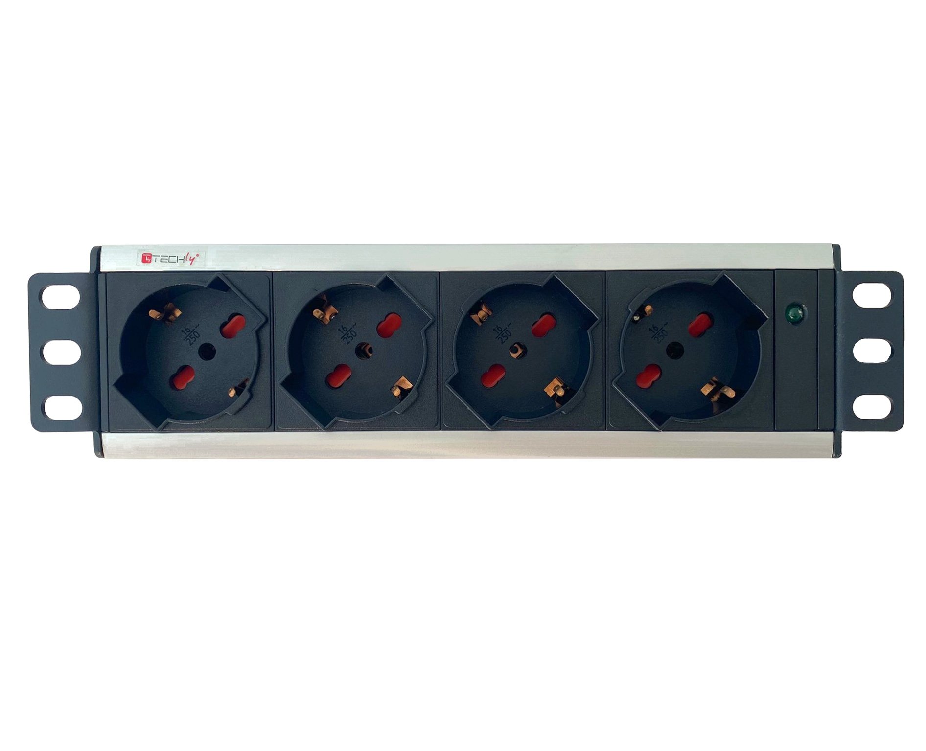 Multipresa Rack 10'' Universale: 4 Posti, Spina Italiana TECHLY PROFESSIONAL