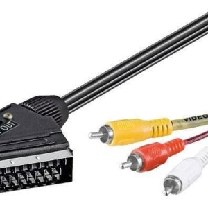 Cavo Audio Video Scart RCA 2mt - Connettività IN/Out GOOBAY