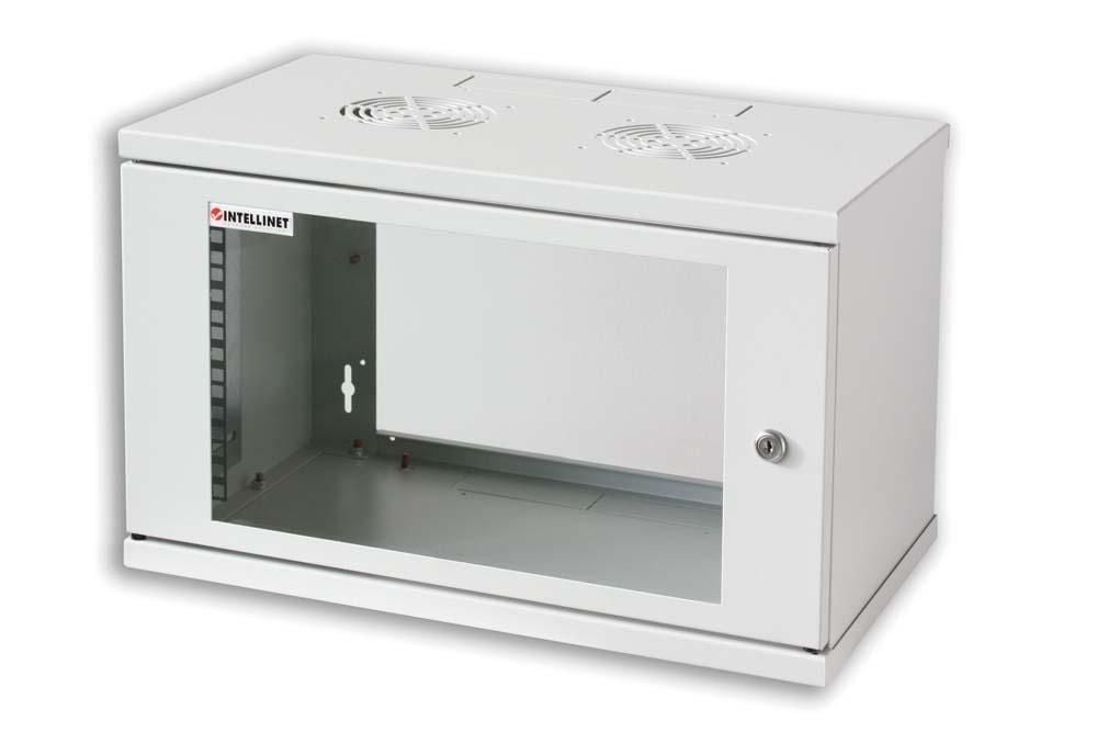 Armadio Rack 19'' a muro 10U Grigio Prof. 400 - Montaggio incluso INTELLINET