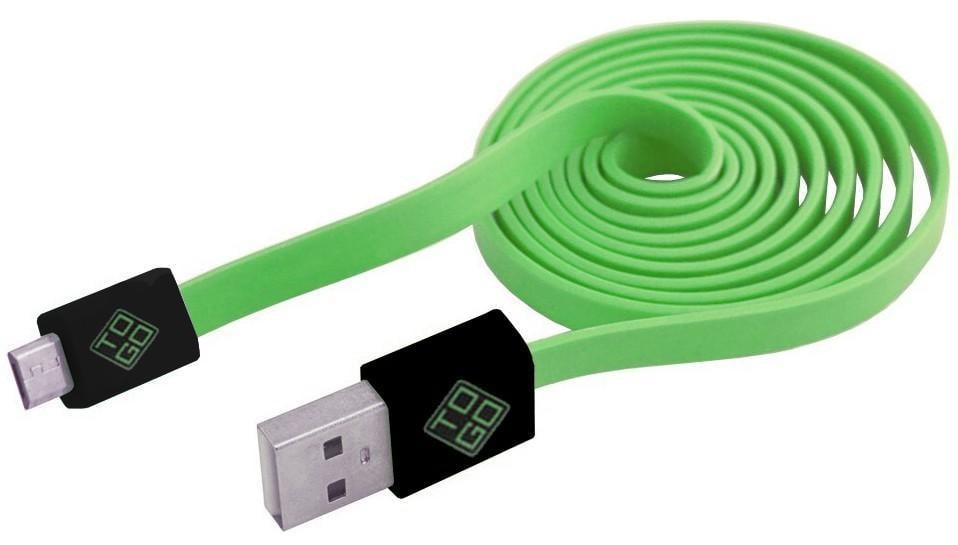 Cavo Flat USB AM a Micro USB M 1m Verde / Nero BLUEDIAMOND TO GO