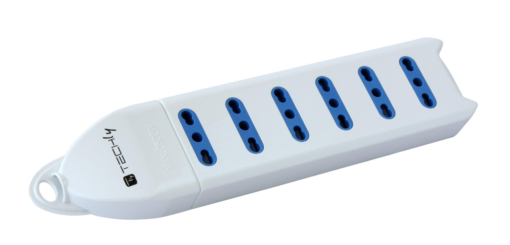 Multipresa 6 Posti Italiana Bipasso Senza Cavo Bianco TECHLY
