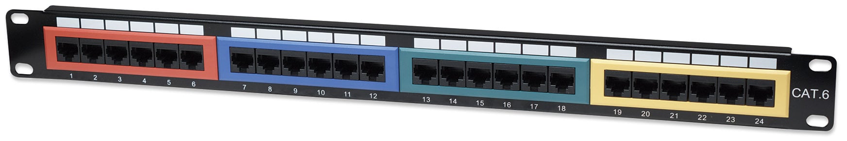 Pannello Patch UTP 24 porte Cat.6 - Colori Vivaci INTELLINET