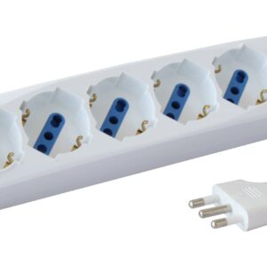 Multipresa 5 Posti Italiana Bipasso con 2 Prese USB TECHLY