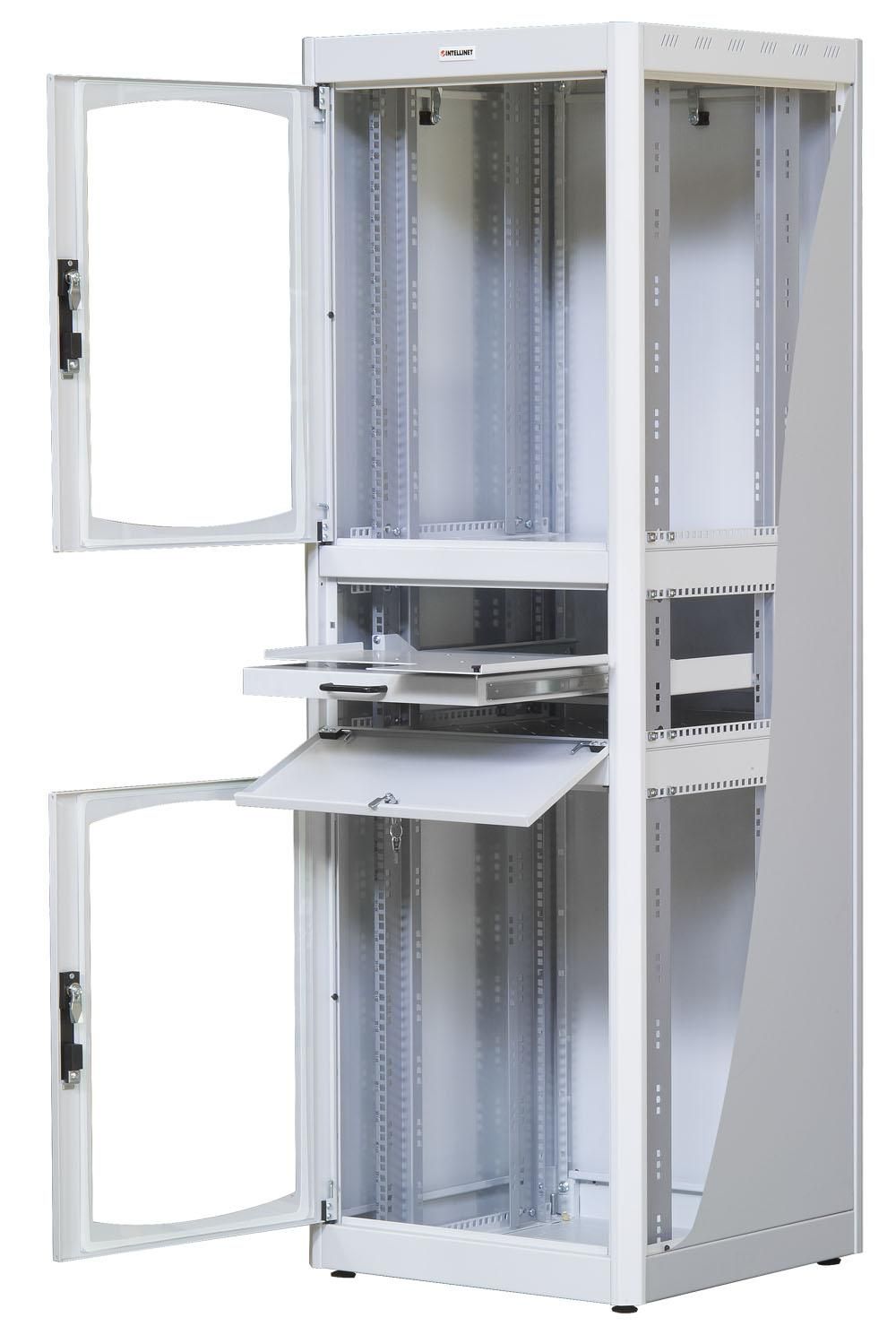 Armadio Rack 19'' 600x600 38U con Ripiano Tastiera Grigio INTELLINET