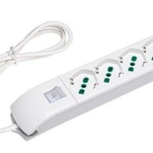 Multipresa 6 Posti Italiana Bipasso / Schuko Bianco FME