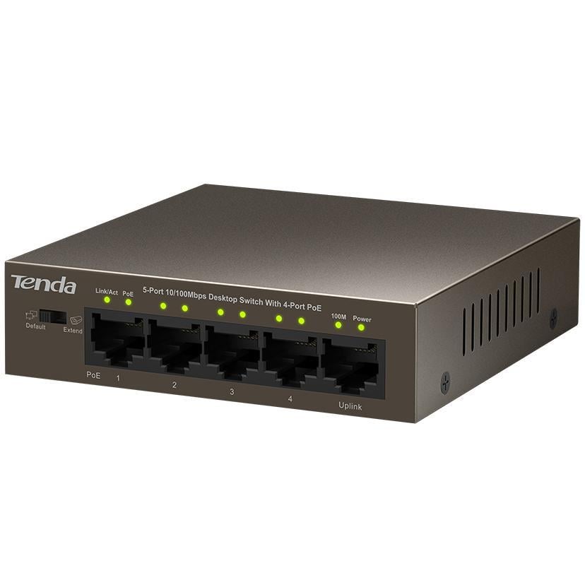 Switch Desktop 5 Porte 10/100 con 4 Porte PoE TEF1105P TENDA