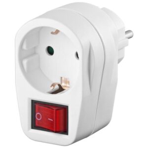Adattatore con Presa Schuko CEE 7/4 con Interruttore Bianco GOOBAY