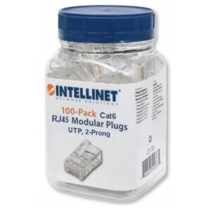 100 Plug RJ45 Cat.6 UTP: Confezione Flessibile INTELLINET