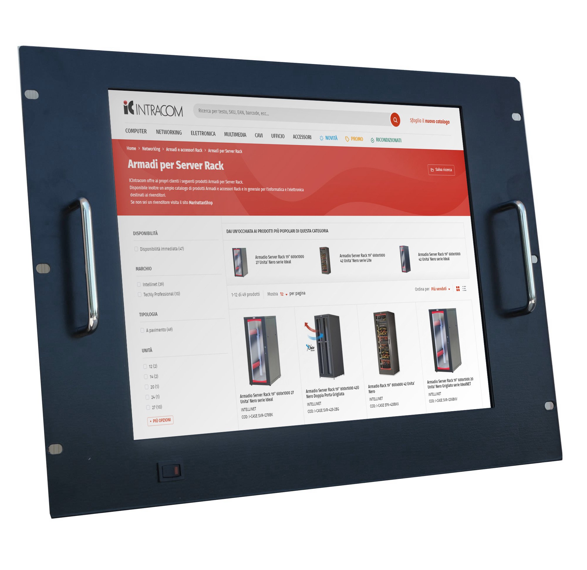 Monitor LCD 17'' per Rack 19'' Nero - 8U TECHLY PROFESSIONAL