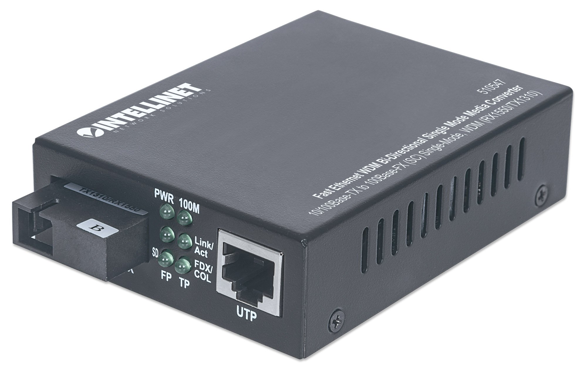 Convertitore per Supporti WDM RX1550/TX1310 Fast Ethernet Fibra INTELLINET