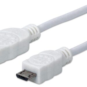 Cavo USB 2.0 A maschio/Micro B maschio 0,6m Bianco MANHATTAN