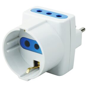 Adattatore Triplo Schuko Spina 2P+T Prese 2P+T 10A TECHLY