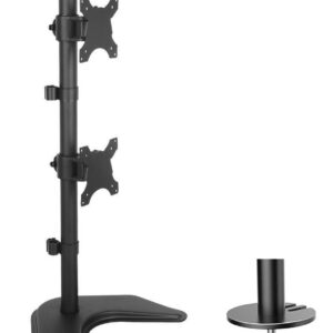 Supporto da Scrivania 2 Monitor 13-27'' Fissaggio con Base o Vite Passante TECHLY