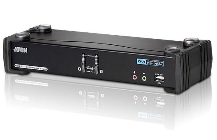 Switch KVM USB DVI Dual Link a 2 porte con audio e hub USB, CS1782A ATEN
