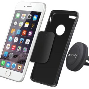 Supporto Magnetico da Auto per Smartphone e Tablet Nero TECHLY