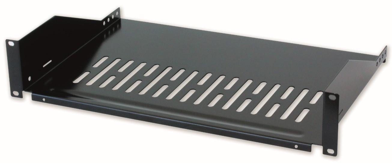 Mensola Rack 19'' 300mm 2U Nera - Design Funzionale INTELLINET