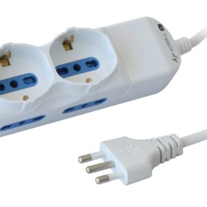 Multipresa Italiana con 4 Prese Bipasso e 2 Schuko TECHLY