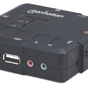 Switch KVM 2 Porte USB e Audio: Nero MANHATTAN