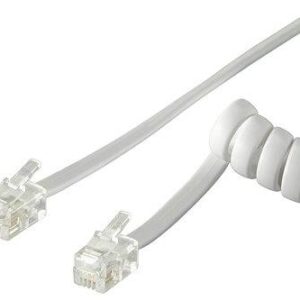 Cavo telefonico a spirale 4mt RJ10 Bianco INTELLINET
