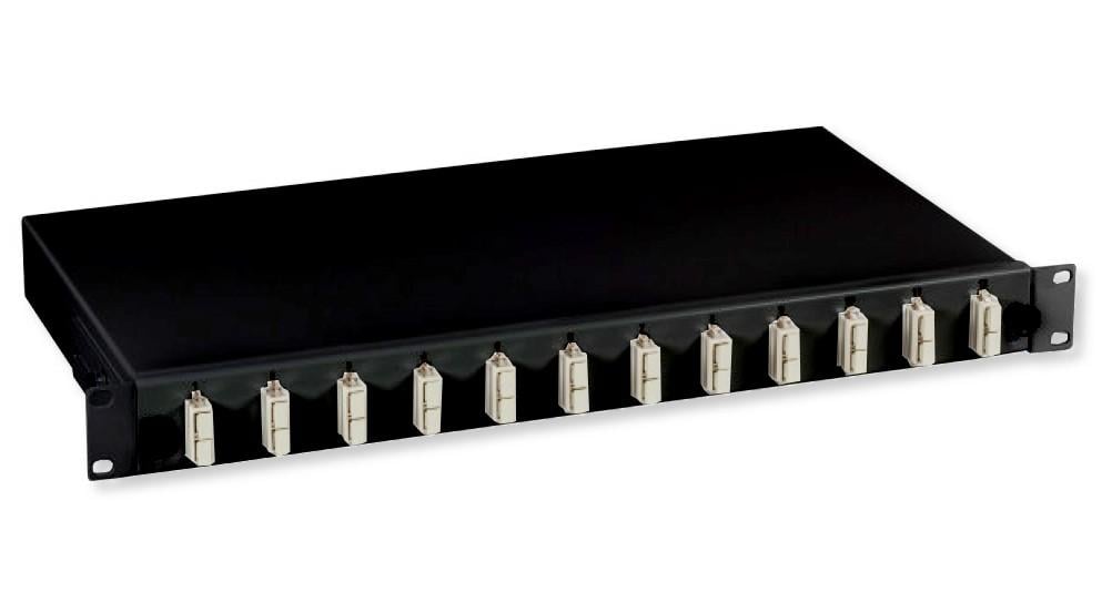 Cassetto Ottico 19'' con 12 bussole SC Duplex Multimodale OM2 Nero INTELLINET