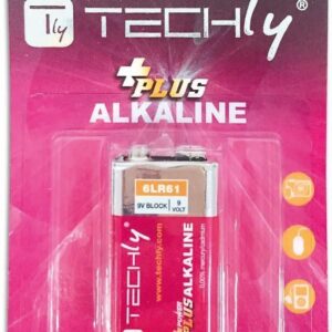 Blister 1 Batteria Power Plus Alcalina 6LR61 9V TECHLY