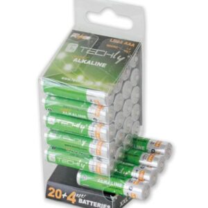 Multipack 24 Batterie High Power Mini Stilo AAA Alcaline LR03 1,5V TECHLY