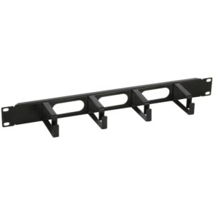 Pannello Passacavi Nero 1U con 4 Anelli Lunghi INTELLINET