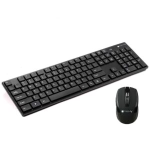Kit Tastiera Standard e Mouse Wireless 2.4GHz Nero TECHLY