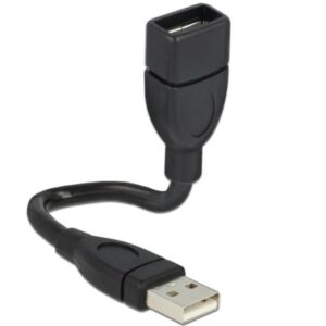 Cavo semi-rigido USB2.0 A Maschio / A Femmina 15cm Nero DELOCK