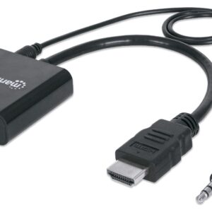 Cavo Convertitore da HDMI a VGA con Audio e MicroUsb 30cm Nero MANHATTAN