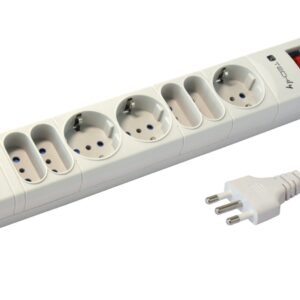 Multipresa Italiana Grigio 8 Posti - 10A TECHLY