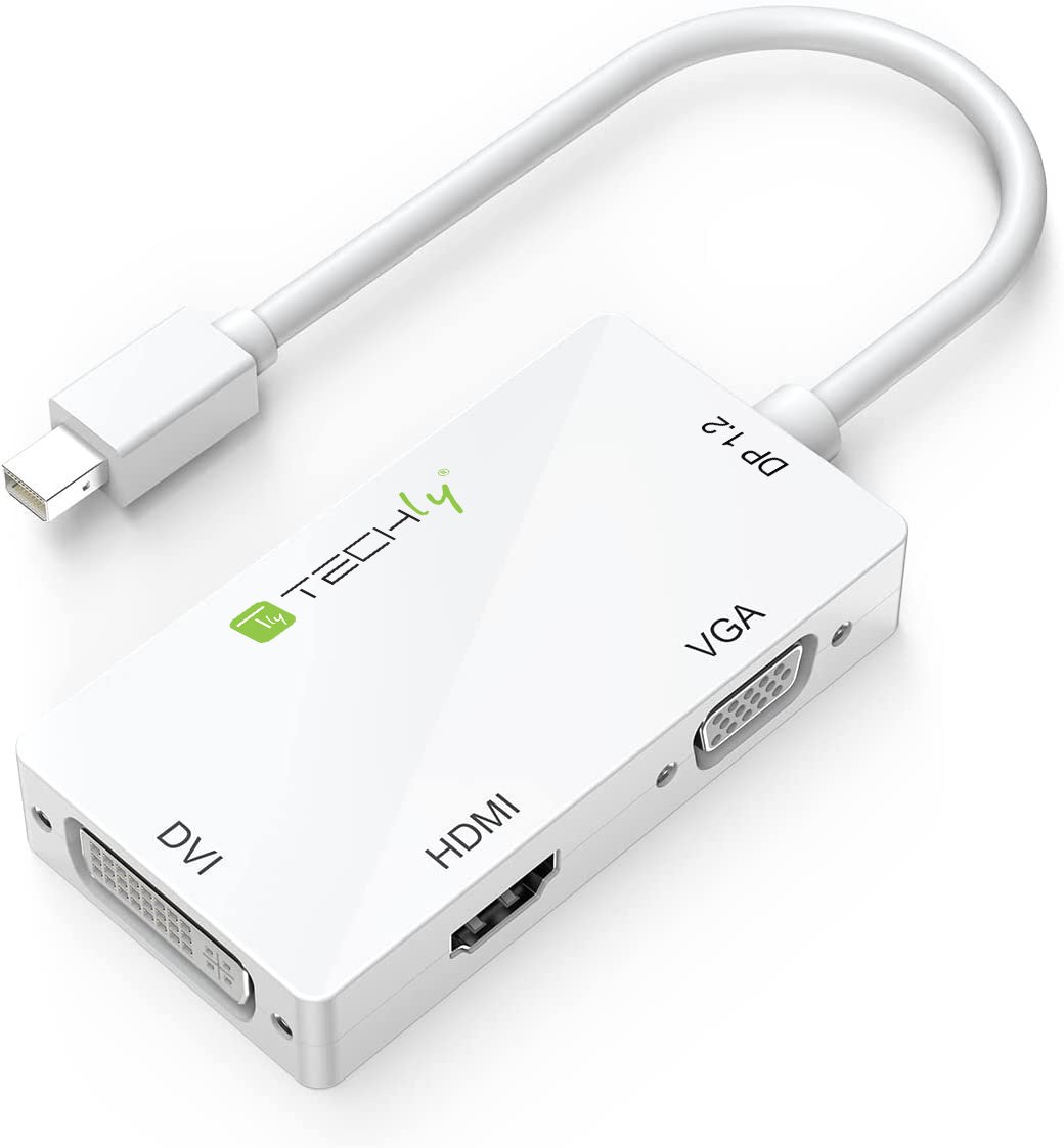 Adattatore 3 in 1 Mini DisplayPort 1.2 (Thunderbolt) a HDMI/DVI/VGA TECHLY
