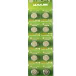 Set 10 Batterie a Bottone Alcaline AG13 LR44 A76 GP76A 357 TECHLY