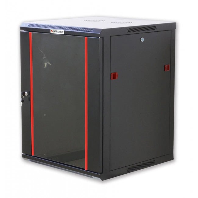 Armadio Rack 19'' a muro 12 unità sezione unica prof. 600mm Nero INTELLINET - immagine 2