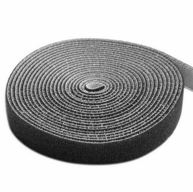 Rotolo di Feltro Adesivo Gestione cavi Lunghezza 10m Larghezza 20mm Nero TECHLY